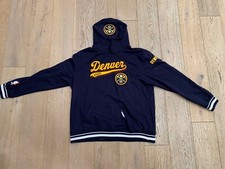 Denver Nuggets NBA Script Tail Men’s Rib Fleece Hoodie With Patches Size XXXL