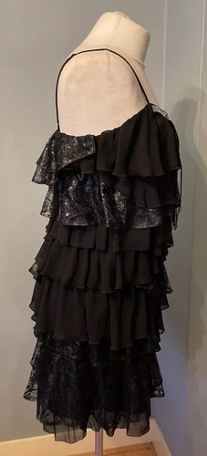 River Island Black Ruffle Short Dress,size 12 - Picture 6 of 6