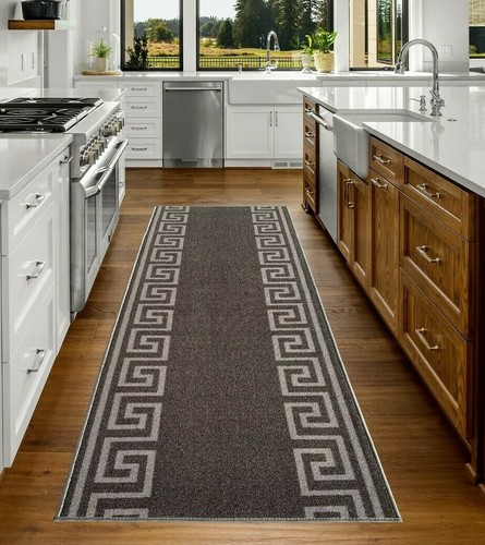 Custom Size Hallway Runner Greek Key Gray-Dark Gray 26"&31"By Your Length - Bild 2 von 6