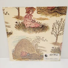 Vtg Gift Wrap Wrapping Paper Nursery Rhyme Theme Little Boy Blue 3 Sheets. 20x28