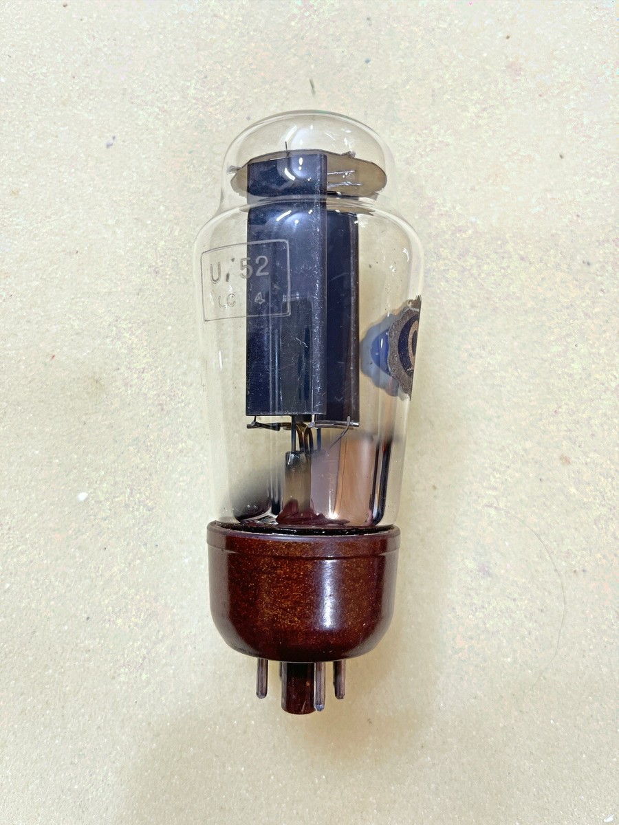 1x Osram GEC U52 5U4G CV375 Black Plate Brown Base D Getter Curved