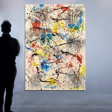64”X44” Mark Little original canvas ￼painting OOAC Acrylic,Abstract, Action XL