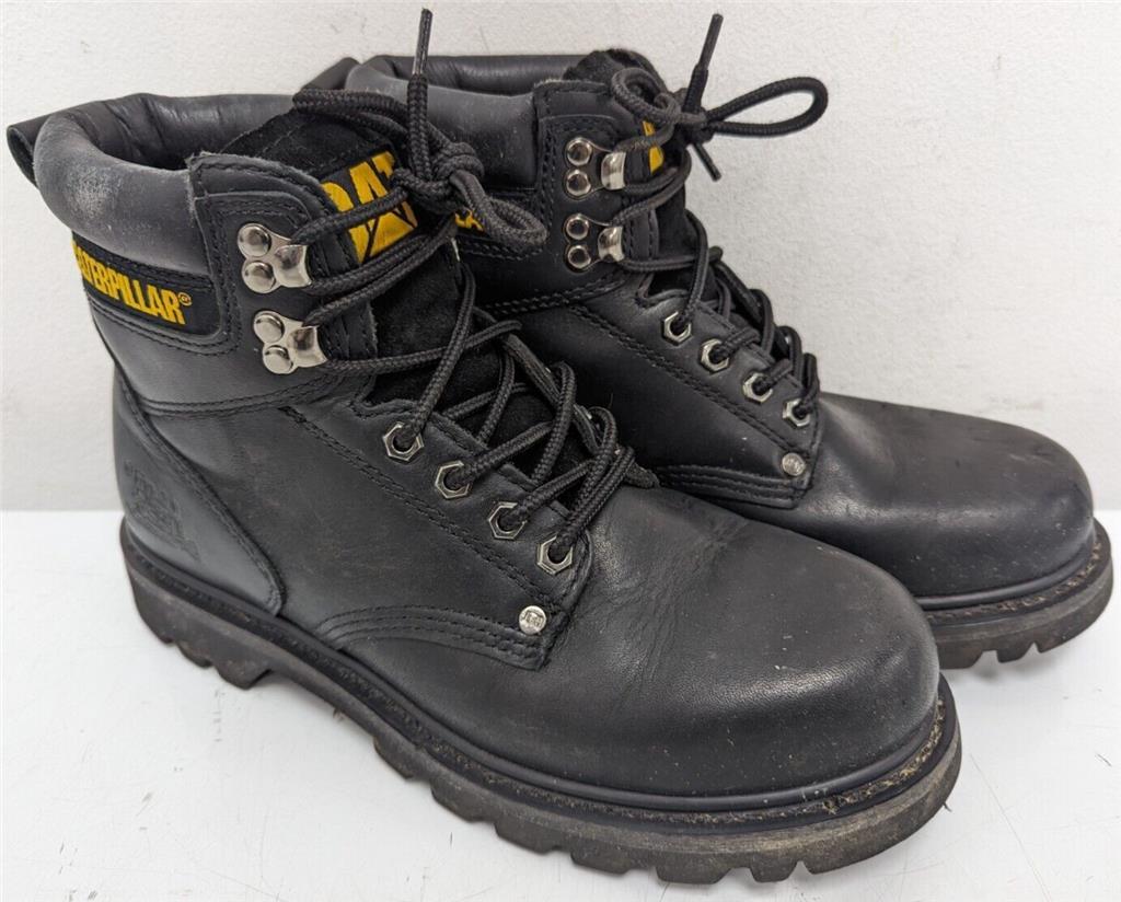 CATERPILLAR CAT STEEL TOE CAP WIDE WIDTH WORK BOOTS, UK8, BLACK