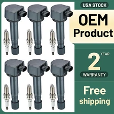 Ignition Coil Pack and Iridium Spark Plug Set of 6 For Acura RDX ZDX Honda UF624