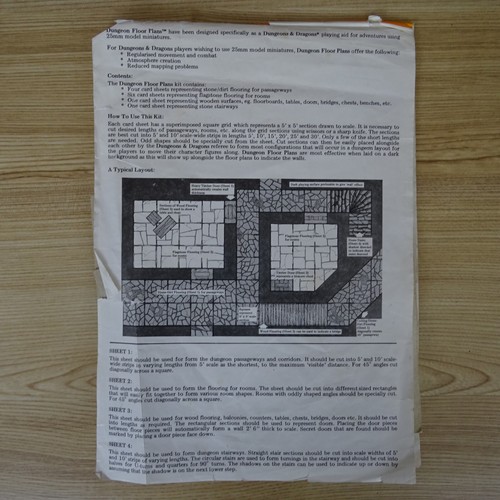 Dungeons & Dragons DUNGEON FLOOR PLANS - Incomplete Games Workshop TSR 1979 R2 - Picture 2 of 3