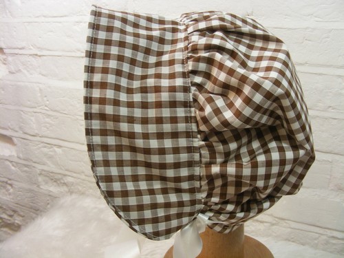 ADULT BABY SISSY BONNET PINK gingham HAT COSPLAY LOLITA FANCYDRESS Victorian - Picture 9 of 40