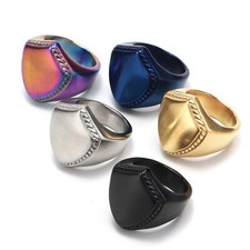 Vintage Royal Knight Shield Ring Stainless Steel Biker Ring Solid Back Size 7-13