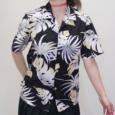 Vintage 90s Hawaiian Shirt Monstera Leaf Pattern By LIVE Made in Hawaii USA