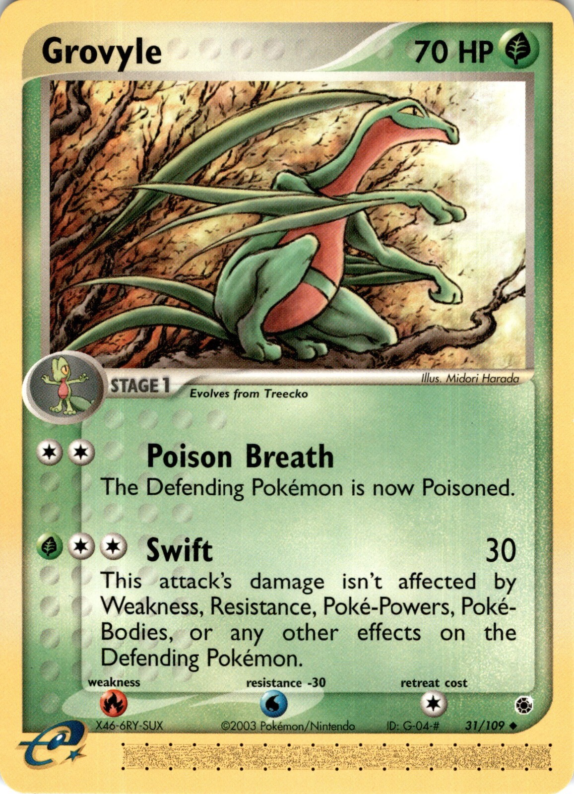 Pokemon TCG 2003 ruby sapphire Near mint # 31 Grovyle