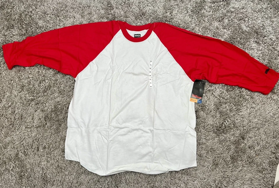 Camiseta interior de béisbol Wilson ultra seca para hombre blanca/roja talla XL Foto 2 de 4