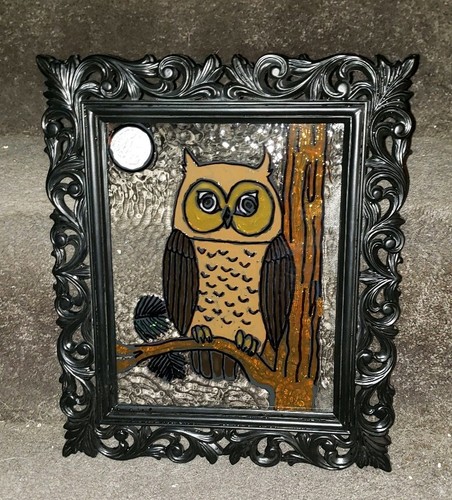 Leaded Hand Painted Stain Glass Framed Art - Picture 7 of 7