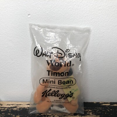 Kelloggs Disney Mini Bean The Lion King Timon Plush Toy 2001 Vintage Collectible
