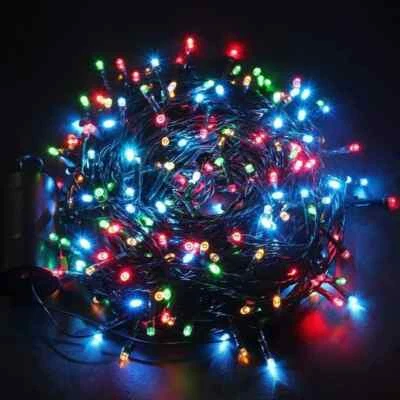 GARDEN MILE® Christmas Fairy String Lights 300 Multi Coloured LED 8 Function Battery Festive