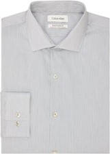 Calvin Klein Men X Extra Slim-Fit Blue Check Wrinkle-Free Dress Shirt Size M