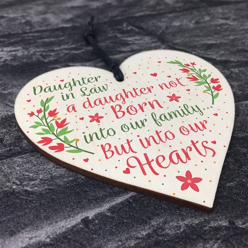 Son And Daughter In Law Wedding Day Birthday Christmas GIFTS Wood Heart Plaque - Picture 8 of 8