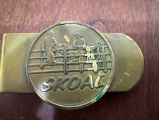 Solid Brass money clip Skoal vintage collector Bull Rodeo Cattle Yellowstone