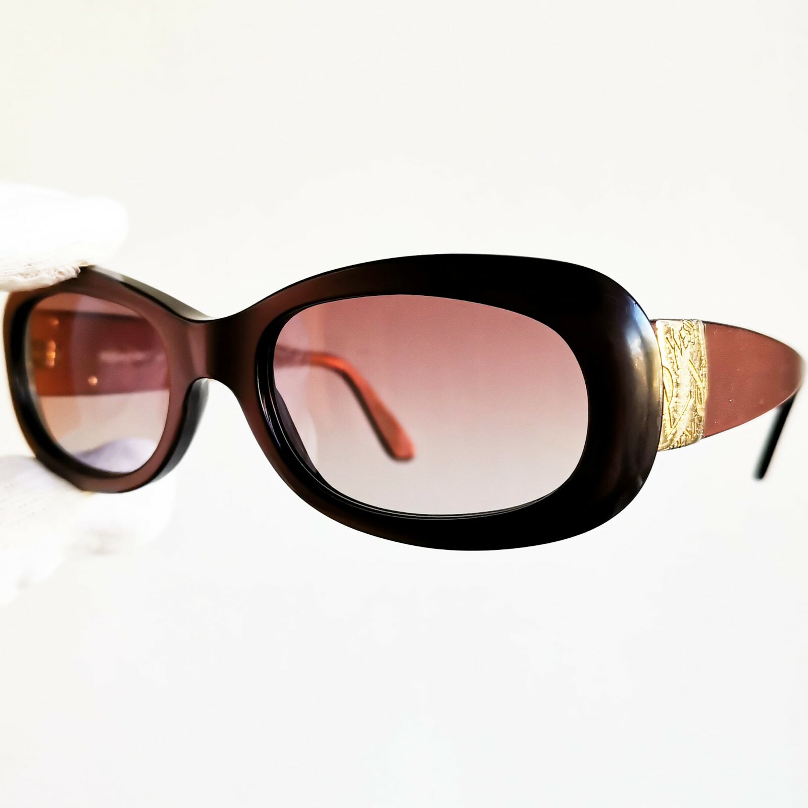 occhiali da sole YSL 6567 Yves Saint Laurent oval sunglasses vintage copper g