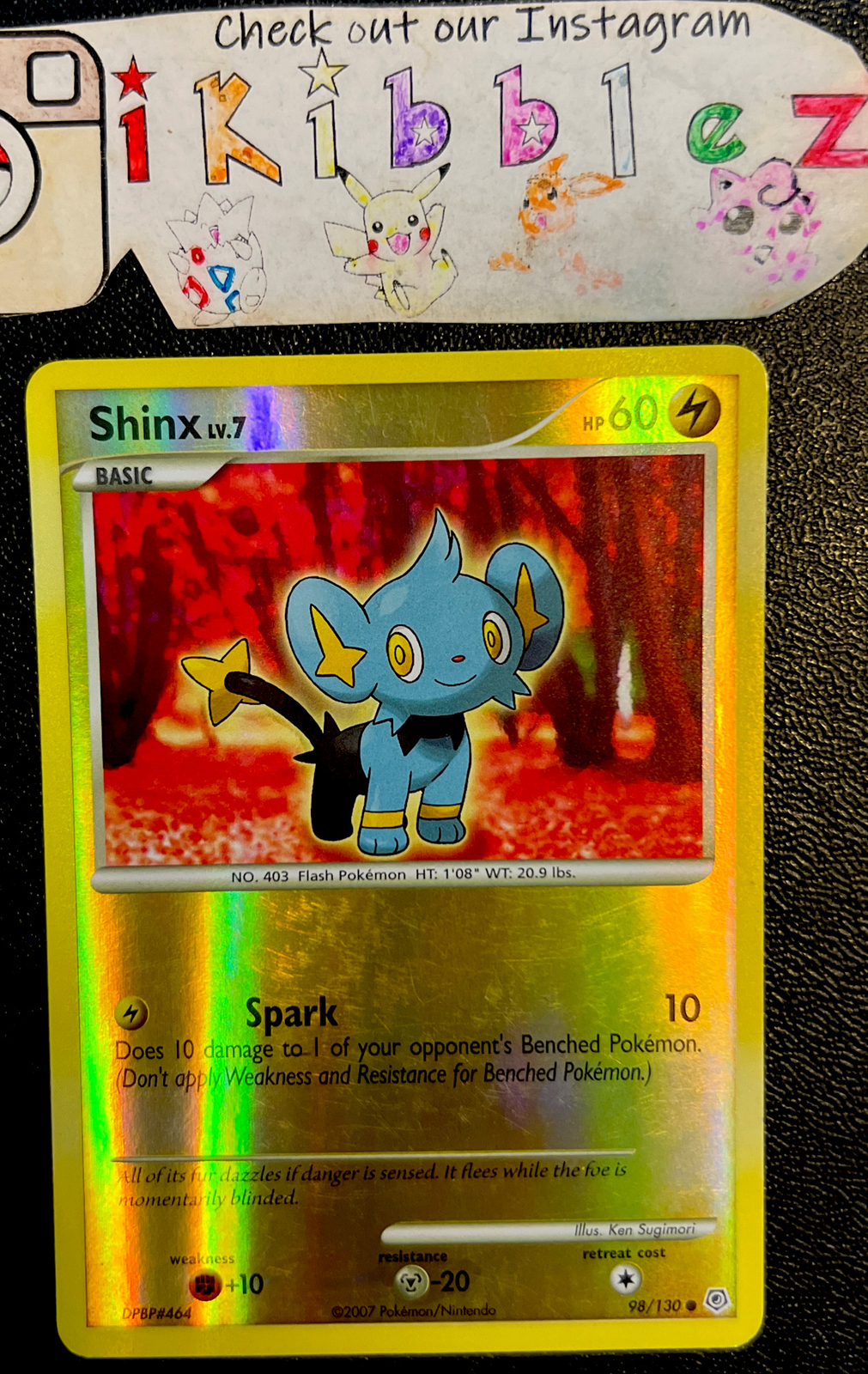Shinx 98/130 LP Diamond & Pearl Reverse Holo Pokémon Card!
