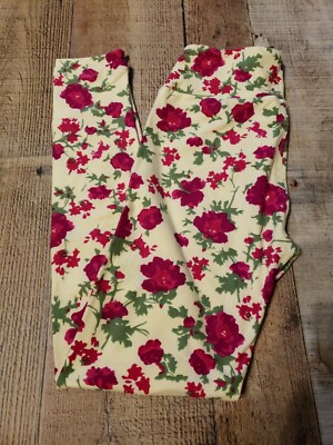 Leggings LuLaRoe - Taille OS (One Size), Motif Licorne Floral Jaune Et Rose, Neuf Sans étiquettes