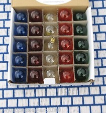 BOX of 25 new CLEAR MIXED COLORS C7 CHRISTMAS G12.5 LIGHT bulb Round Globe 10w