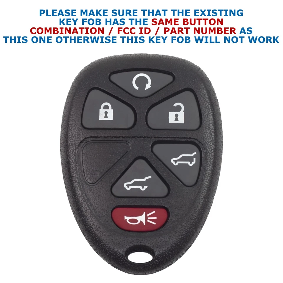 2x Nuevo Mando a Distancia Llavero Repuesto Para GMC Chevy Cadillac - OUC60221 / OUC60270 Foto 2 de 4