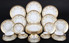 Enormous Antique Tiffany Minton, England Gilded Dinner Service, 153 pieces