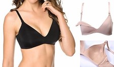 Wireless Maternity Breastfeeding Nursing Bra Band 36-40 Cup C-E Black Or Nude