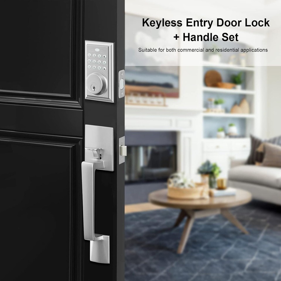 NeuType Keypad Deadbolt Electronic Keyless Entry Door Lock with Handle