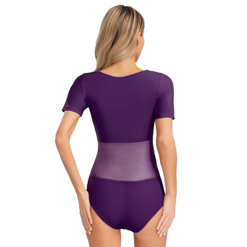 Damen Jumpsuit Knopf Trikot Gymnastik Bodysuit Uniform V-Ausschnitt Oberteile - Picture 23 of 70