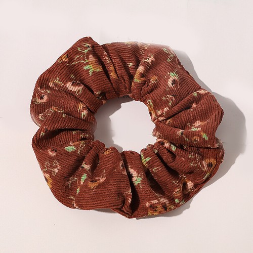 Cord Haar Scrunchies weiche Haarbänder elastisch Haarschmuck kariert Blumen - Bild 17 von 26