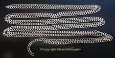 6' Sterling silver plated bulk twist cable link 5x3.5 necklace extenders CH129