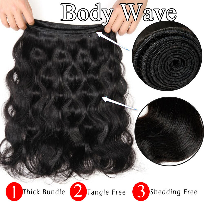 7A Peruvian Virgin Human Hair Body Wave Bundles 100g Per 