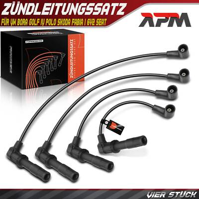 4x Zündleitungssatz Zündkabel für VW Bora Golf IV Polo Skoda Fabia I 6Y2 Seat