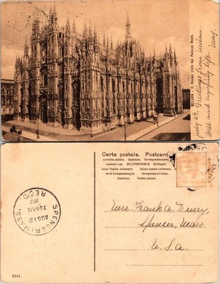 Milano Italy Gothic Cathedral Postcard