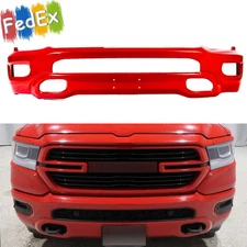 #PR4 Flame Red Front Bumper Cover Face Bar Steel Fits For 2019-2024 Ram 1500 US