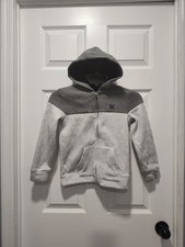 Hurley Hoodie Youth Boys Size Large 7 Dark Gray/Heather Gray Full Zip Sweatshirt