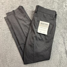 Kenneth Cole Reaction Stretch Slim Fit Pants Trousers Gray NWT Mens 34x30