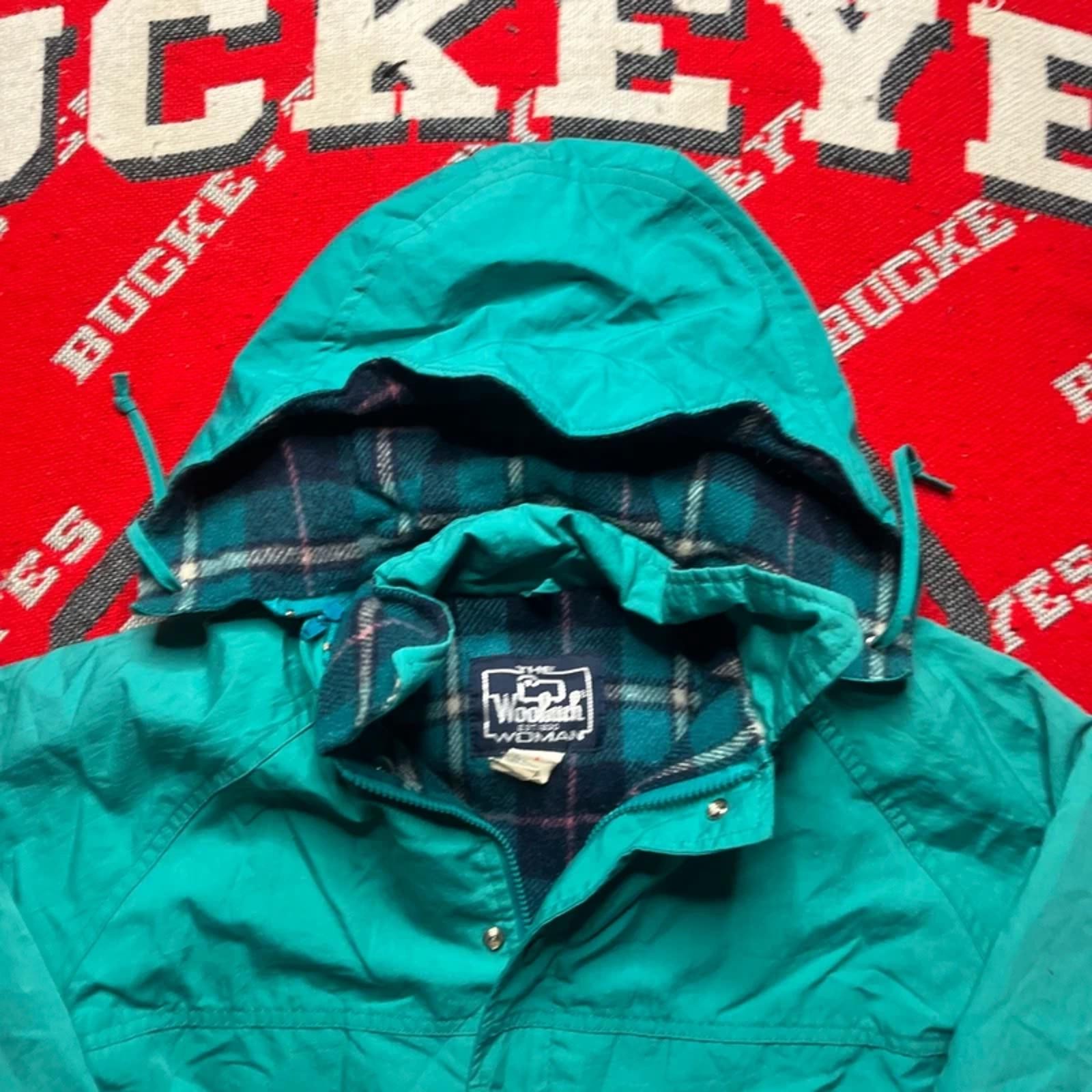 Vintage Woolrich Women’s Wool Lined Turquoise Jacket | M image 2