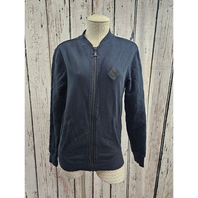 Harley Davidson S Motorcycles Bomber Jacket Sweatshirt Full Zip Quilted Black