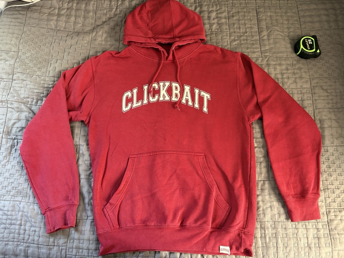 Fanjoy “Clickbait” by David Dobrik Embroidered Patched red Hoodie size Med