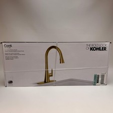 New Kohler Conti Pull Down Kitchen Faucet In Vibrant Brushed Brass R32123-2MB