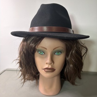 Brixton Wool Fedora Hat   Size Small   Brown Washed Black   Packable