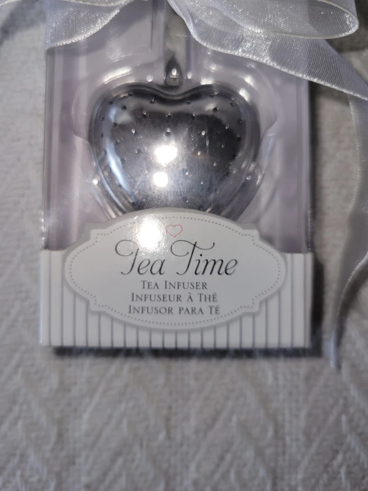 Kate Aspen Tea Time Cucharadita Metal Forma Corazón Infusor de Té Caja de Regalo Mango Largo Foto 2 de 4