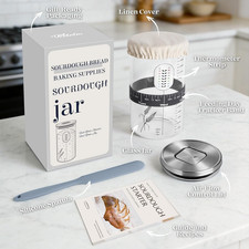 Sourdough Jar Wide Mouth, Sourdough Starter Kit Home and Kitchen, Starter Jar...