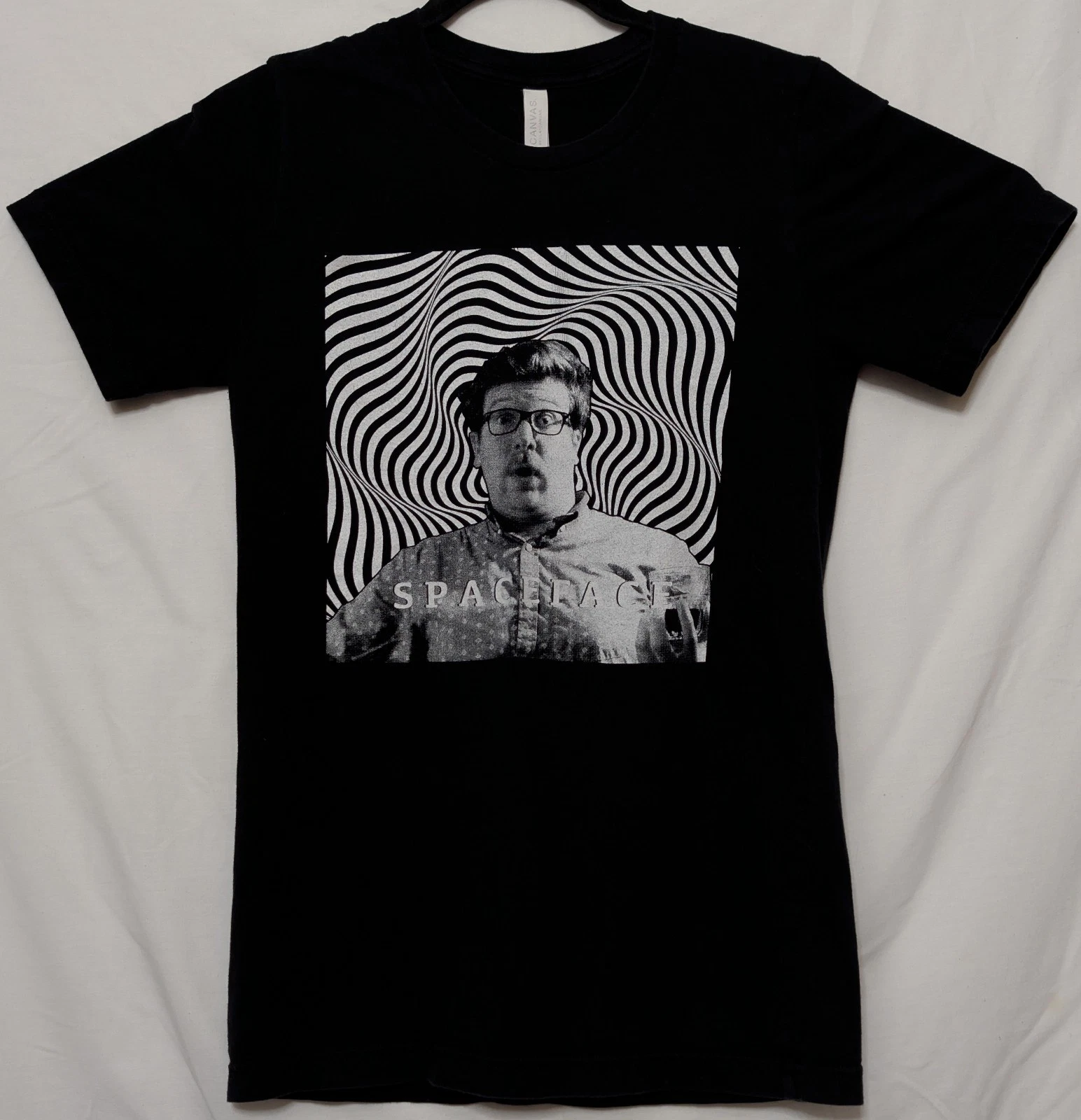 Spaceface Small Black Band Tee Shirt 16" W X 27.5" L Bella + Canvas Tag