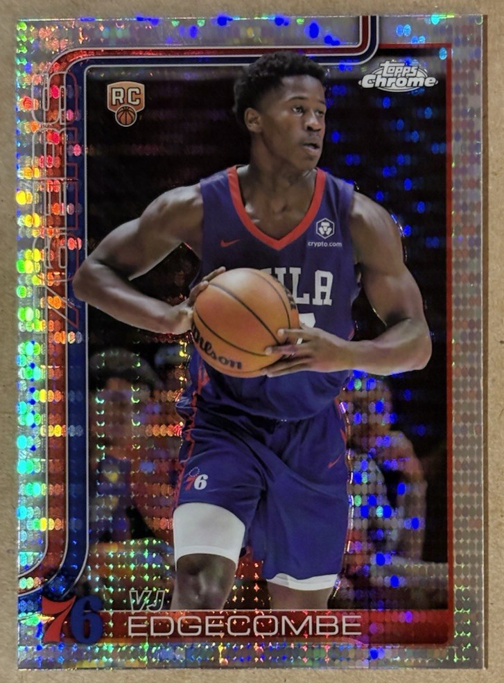 VJ Edgecombe Pulsar Refractor 2025-26 Topps Chrome Rookie #253 (RC) 76ers