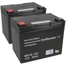 Batteries De Rechange Pour Électromobile Lecson HS-580, 2 X 12V 36Ah PLOMB AGM