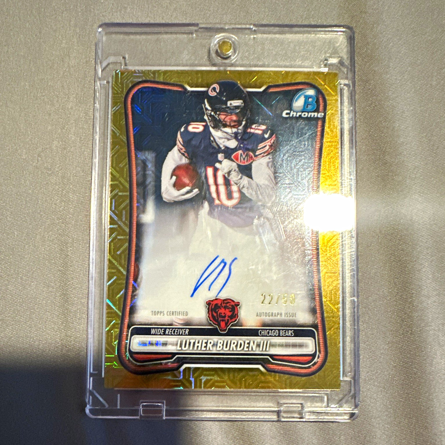 Topps 2026 Bowman Football Chrome Luther Burden IIl Gold Mojo Auto /50