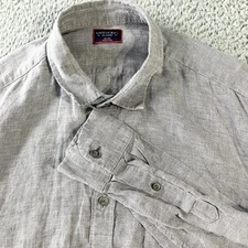Untuckit Shirt Mens 2XL Gray Linen Long Sleeve Button Up Casual Lightweight