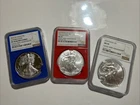 2016 American Silver Eagle 30th Anniversary Coin Set NGC MS70, Red/White/Blue